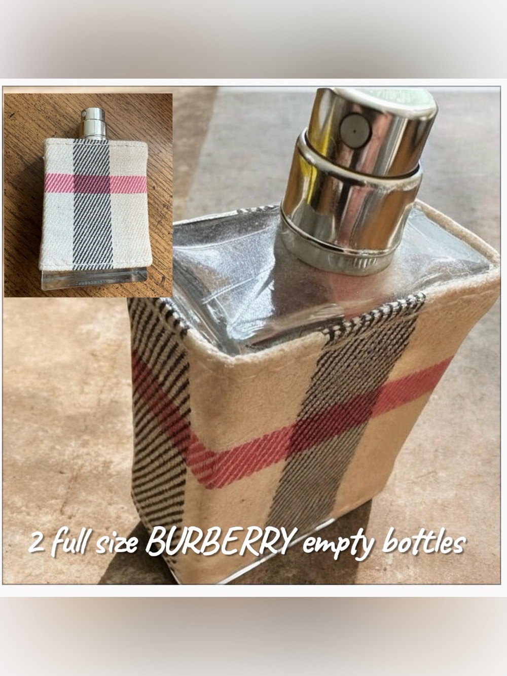 Two Burberry London EMPTY perfume bottles